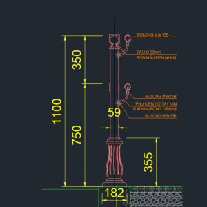 Bản vẽ chi tiết cột đèn trang trí