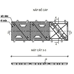 NẮP HỐ GA GANG BỂ CÁP ĐIỆN LỰC VIỄN THÔNG Bản vẽ chi tiết nắp bể cáp 6 cánh