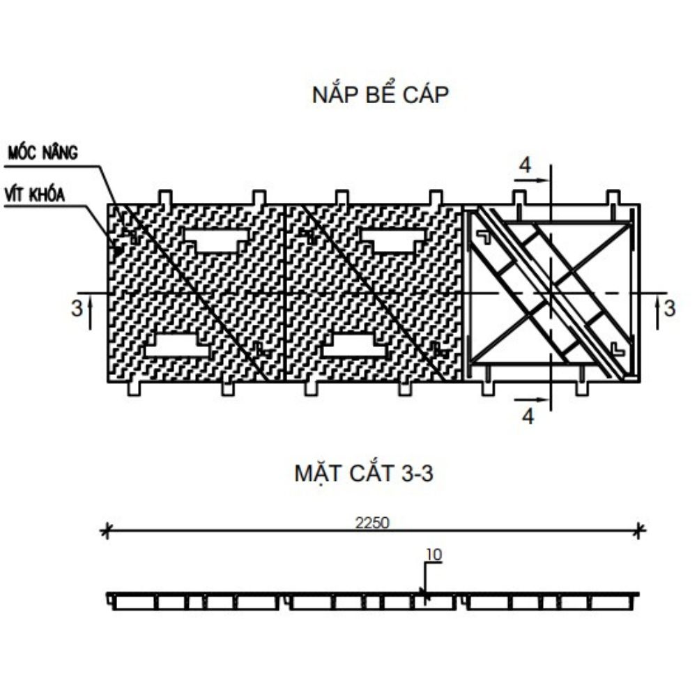 NẮP HỐ GA GANG BỂ CÁP ĐIỆN LỰC VIỄN THÔNG Bản vẽ chi tiết nắp bể cáp 6 cánh