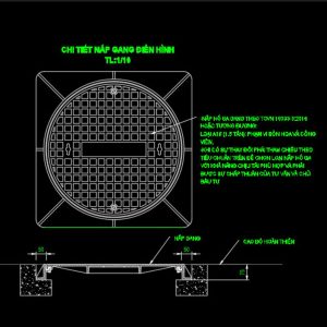 Bản vẽ chi tiết nắp gang điển hình