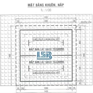 Bản vẽ chi tiết nắp hố ga lát gạch