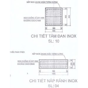 Bản vẽ chi tiết tấm đan inox