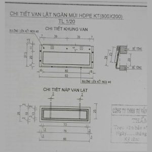 Bản vẽ chi tiết van lật ngăn mùi HDPE