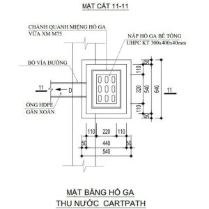 bản vẽ mặt bằng nắp hố ga thu nước bê tông