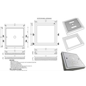 NẮP HỐ GA BÊ TÔNG TÍNH NĂNG CAO Bản vẽ nắp hố ga bê tông tính năng cao