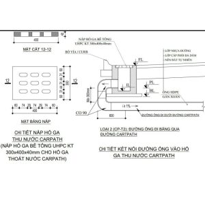 NẮP HỐ GA BÊ TÔNG TÍNH NĂNG CAO Bản vẽ nắp hố ga bê tông UHPC