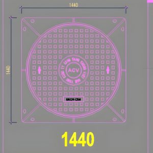 Bản vẽ nắp hố ga Doublesil 2 gioang