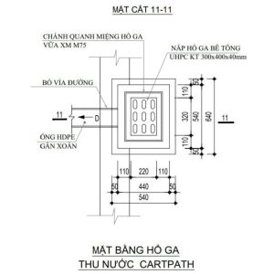 NẮP HỐ GA BÊ TÔNG TÍNH NĂNG CAO Bản vẽ tấm đan bê tông tính năng cao