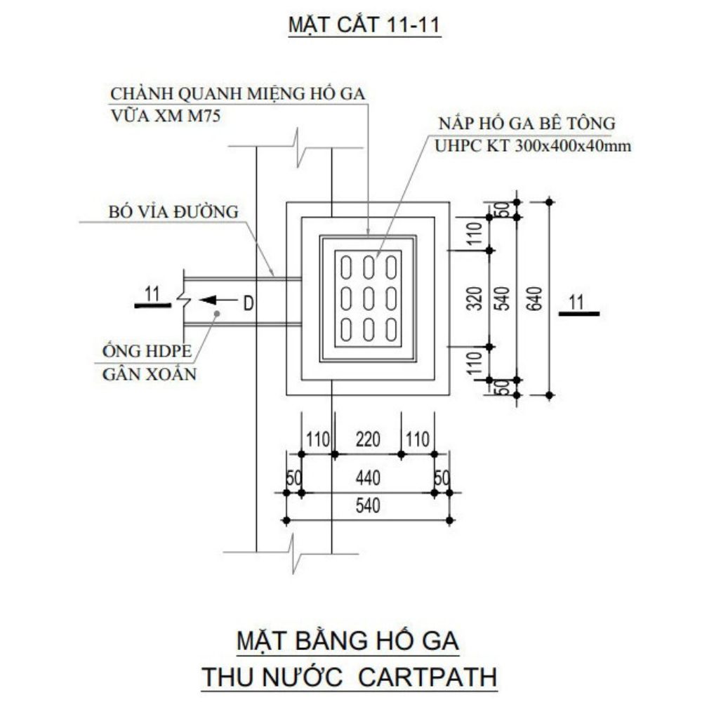 NẮP HỐ GA BÊ TÔNG TÍNH NĂNG CAO Bản vẽ tấm đan bê tông tính năng cao