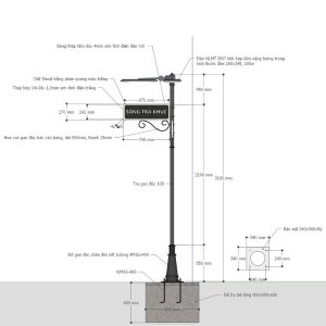 Các thông số kỹ thuật của trụ đèn gang đúc