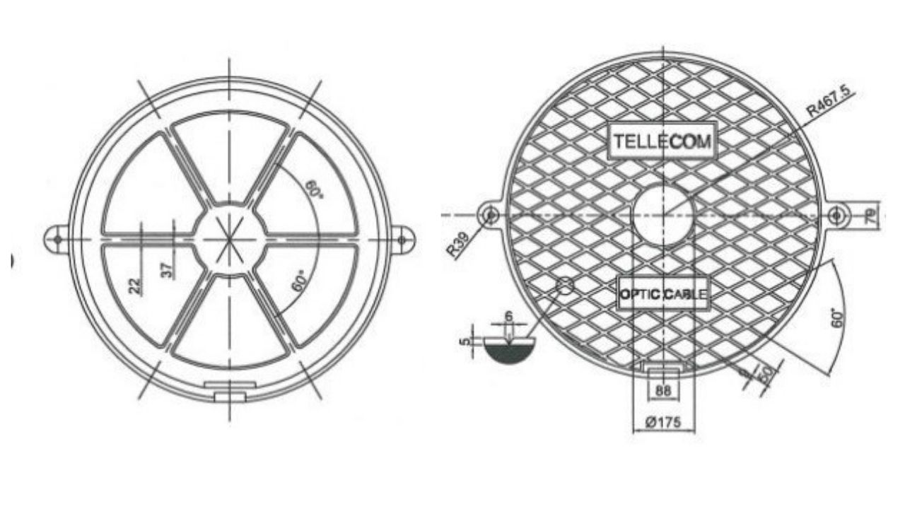 Bản vẽ chi tiết nắp hố ga siêu tải trọng cho sân bay, bến cảng
