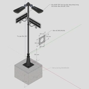 Hình minh họa trụ đèn nghệ thuật bằng gang