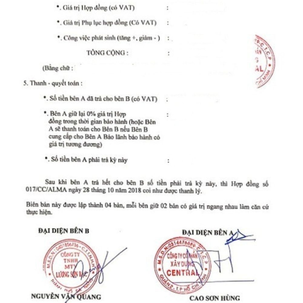 Hợp đồng dự án ALMA Resort Cam Ranh - Khánh Hòa