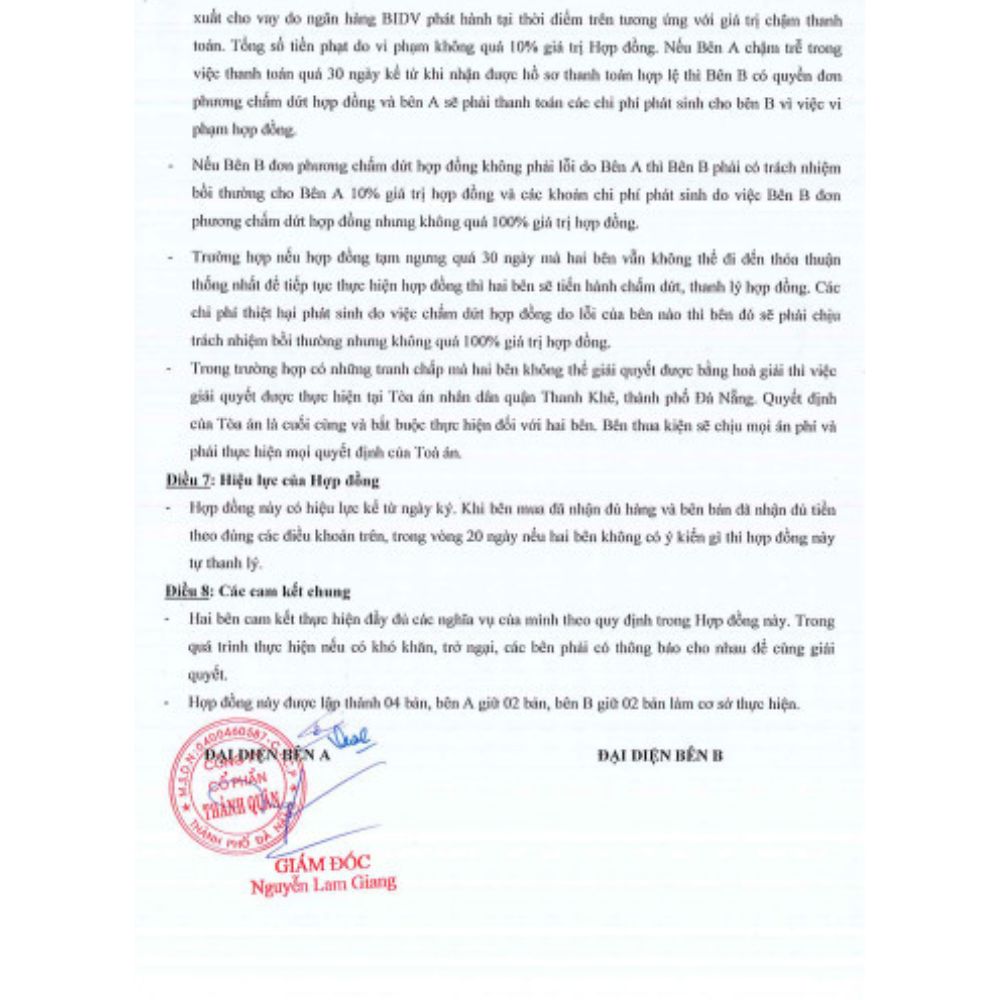 Hợp đồng dự án Maia Resort Quy Nhơn - LSB