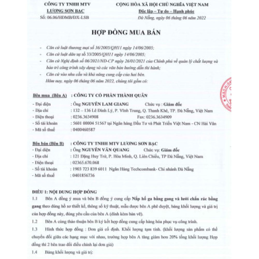 Hợp đồng dự án Maia Resort Quy Nhơn