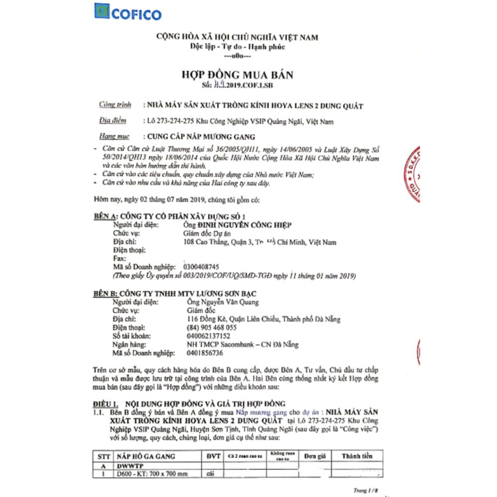 Hợp đồng dự án nhà máy tròng kính Hoya Lens 2