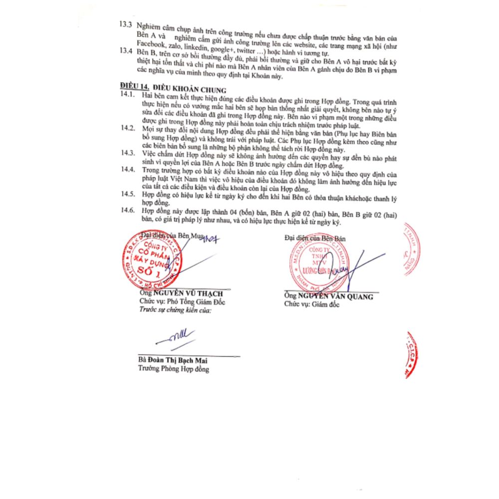 Hợp đồng Hội An South Development - LSB