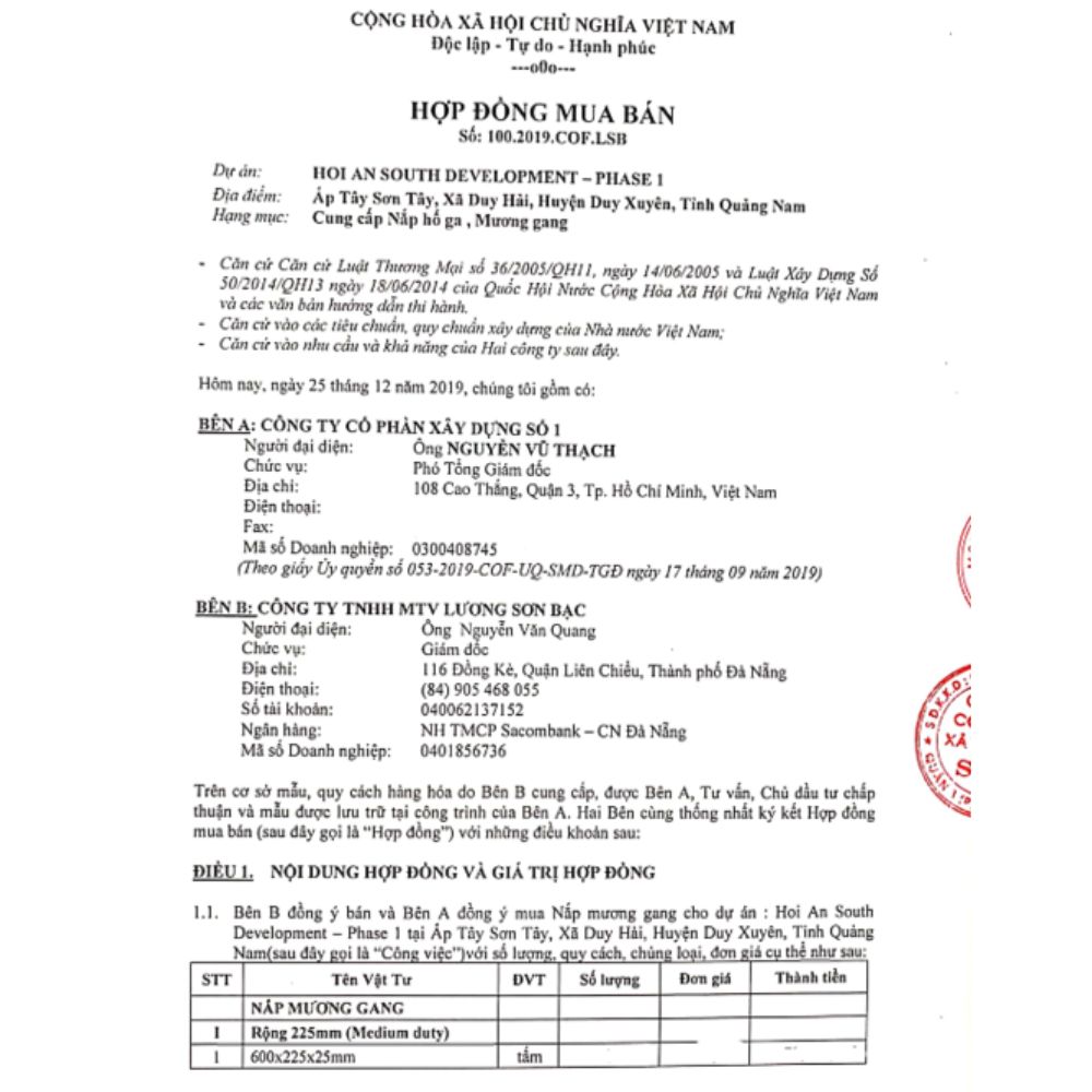 Hợp đồng Hội An South Development