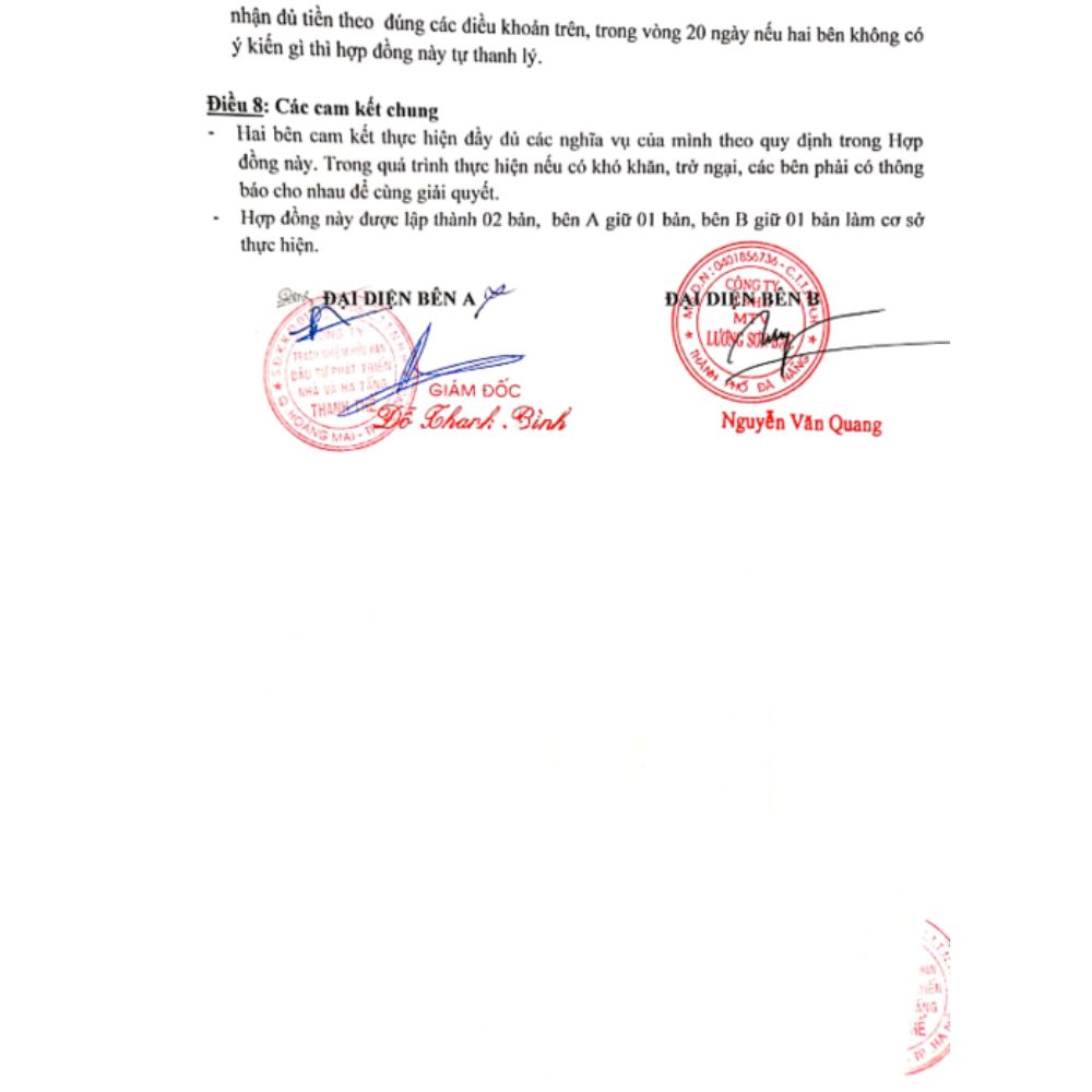 Hợp đồng kinh tế khu đô thị bán đảo Thanh Phong - LSB