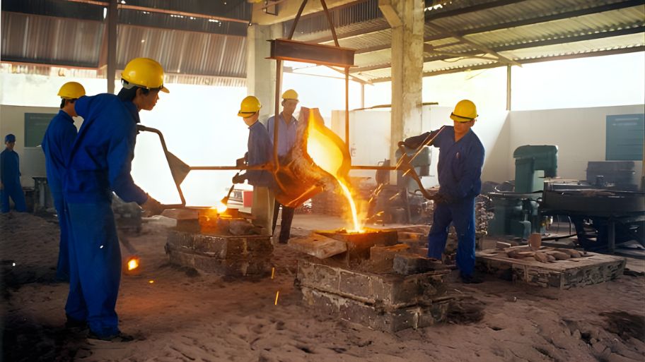 Kim loại được nấu chảy trong các loại lò chuyên dụng