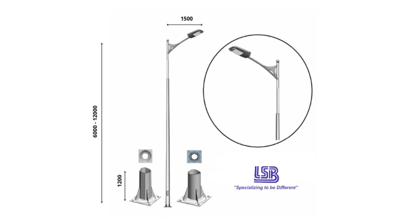 Một vài thông số cơ bản của trụ đèn chiếu sáng