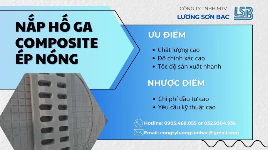 Nắp hố ga bằng composite đúc bằng công nghệ ép nóng