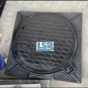 Nắp hố ga composite khung vuông âm nắp tròn