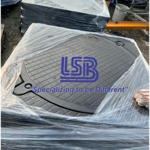 Nắp hố ga composite khung vuông dương nắp tròn đảm bảo an toàn