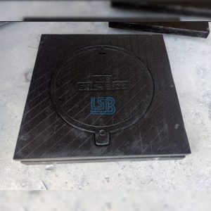 Nắp hố ga composite khung vuông dương nắp tròn hoa văn sắc nét