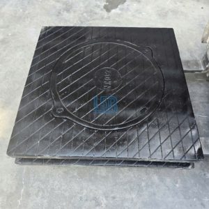 Nắp hố ga composite khung vuông dương nắp tròn LSB sản xuất