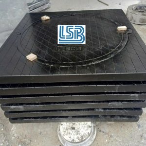 Nắp hố ga composite khung vuông dương nắp tròn Lương Sơn Bạc