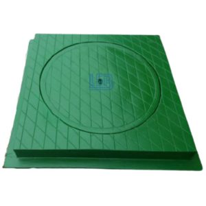 Nắp hố ga composite khung vuông dương nắp tròn nhiều màu