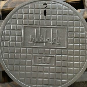 Nắp hố ga gang khung vuông âm nắp tròn chống va đập tốt