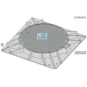 Nắp hố ga gang khung vuông âm nắp tròn với khả năng chịu lực uốn vượt trội