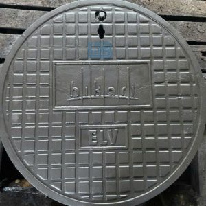 Nắp hố ga gang dạng khung vuông âm nắp tròn LSB