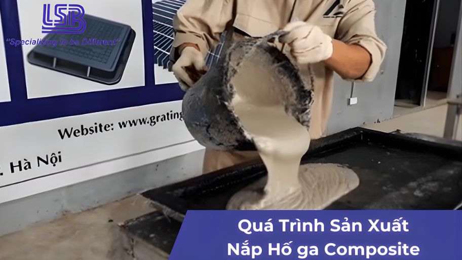 Quá trình sản xuất nắp hố ga composite