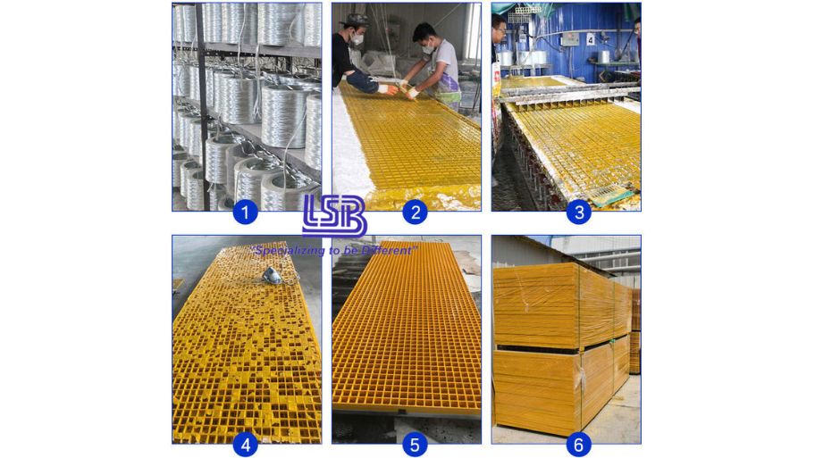 Quy trình sản xuất tấm sàn FRP Composite chi tiết