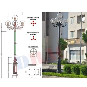 Trụ chiếu sáng gang đúc