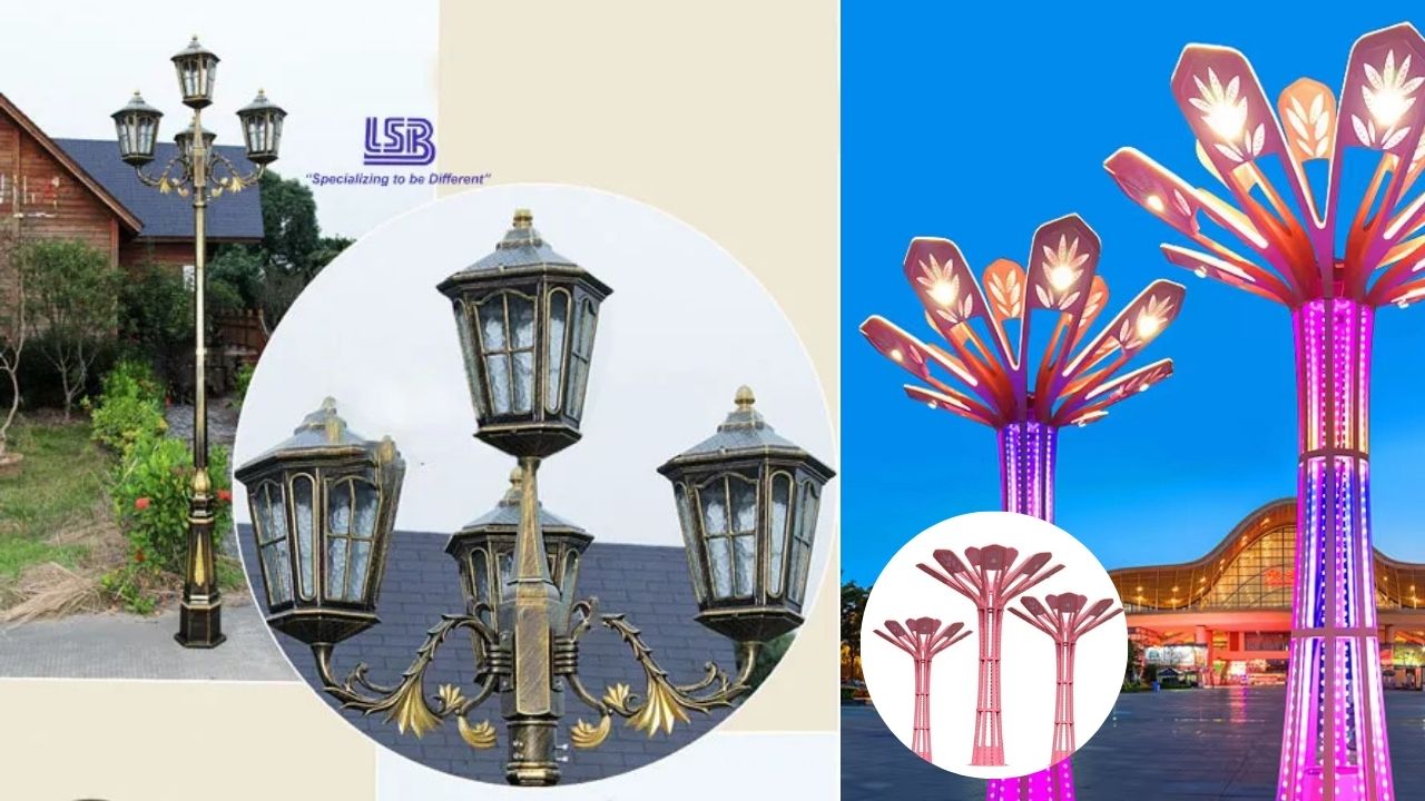 Trụ đèn gang đúc nghệ thuật công viên