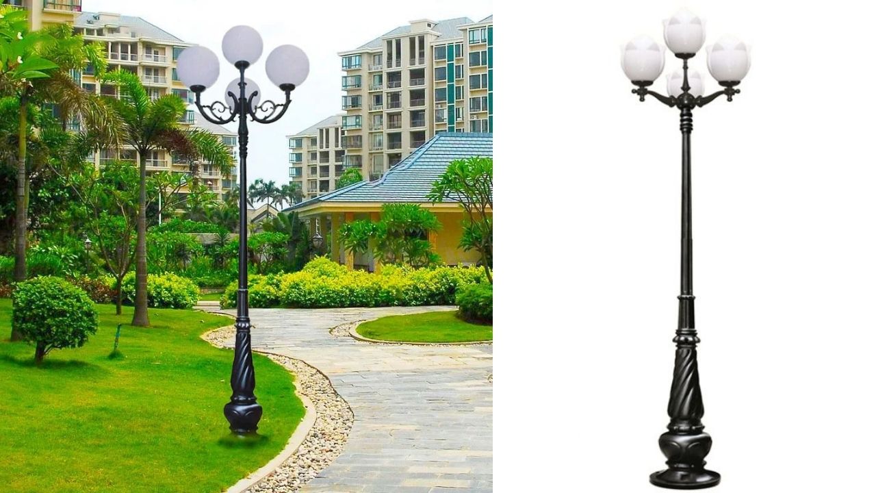 Trụ đèn gang đúc nghệ thuật sân vườn Banian