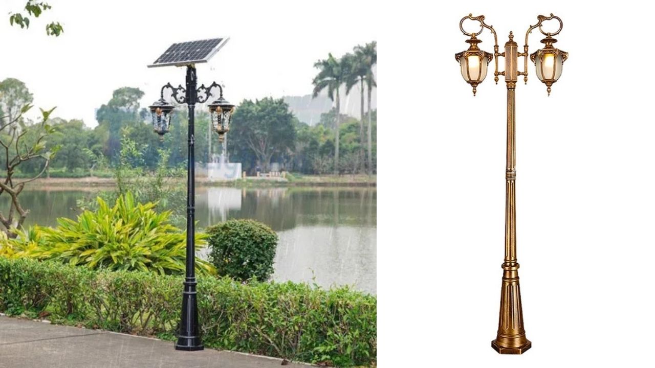 Trụ đèn gang đúc nghệ thuật sân vườn