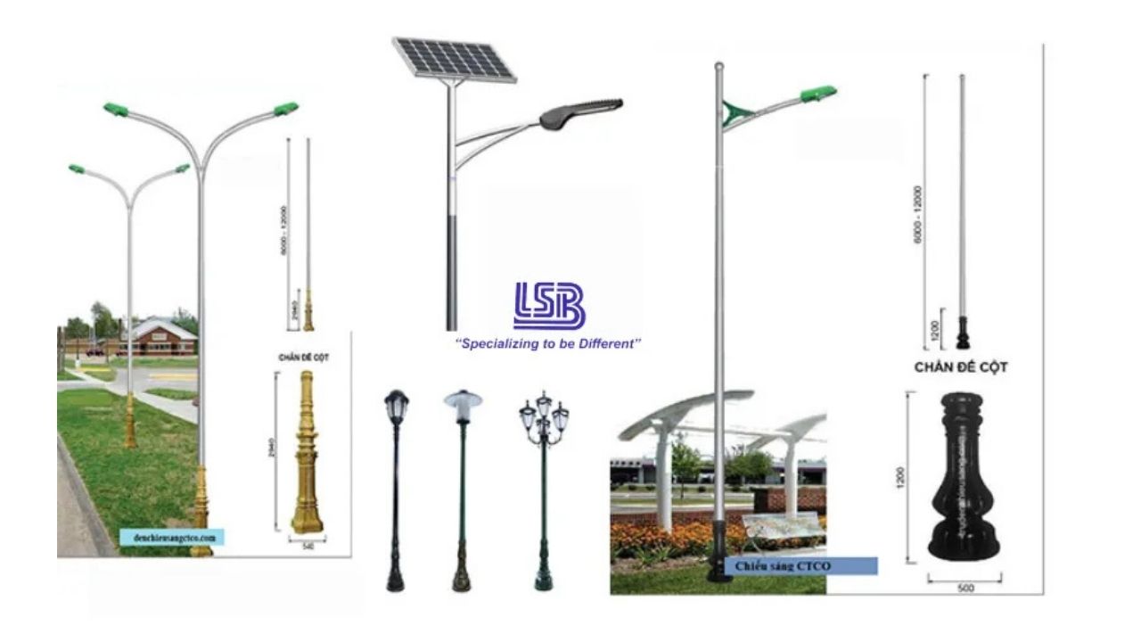 Trụ đèn, trụ chiếu sáng gia công cơ khí LSB