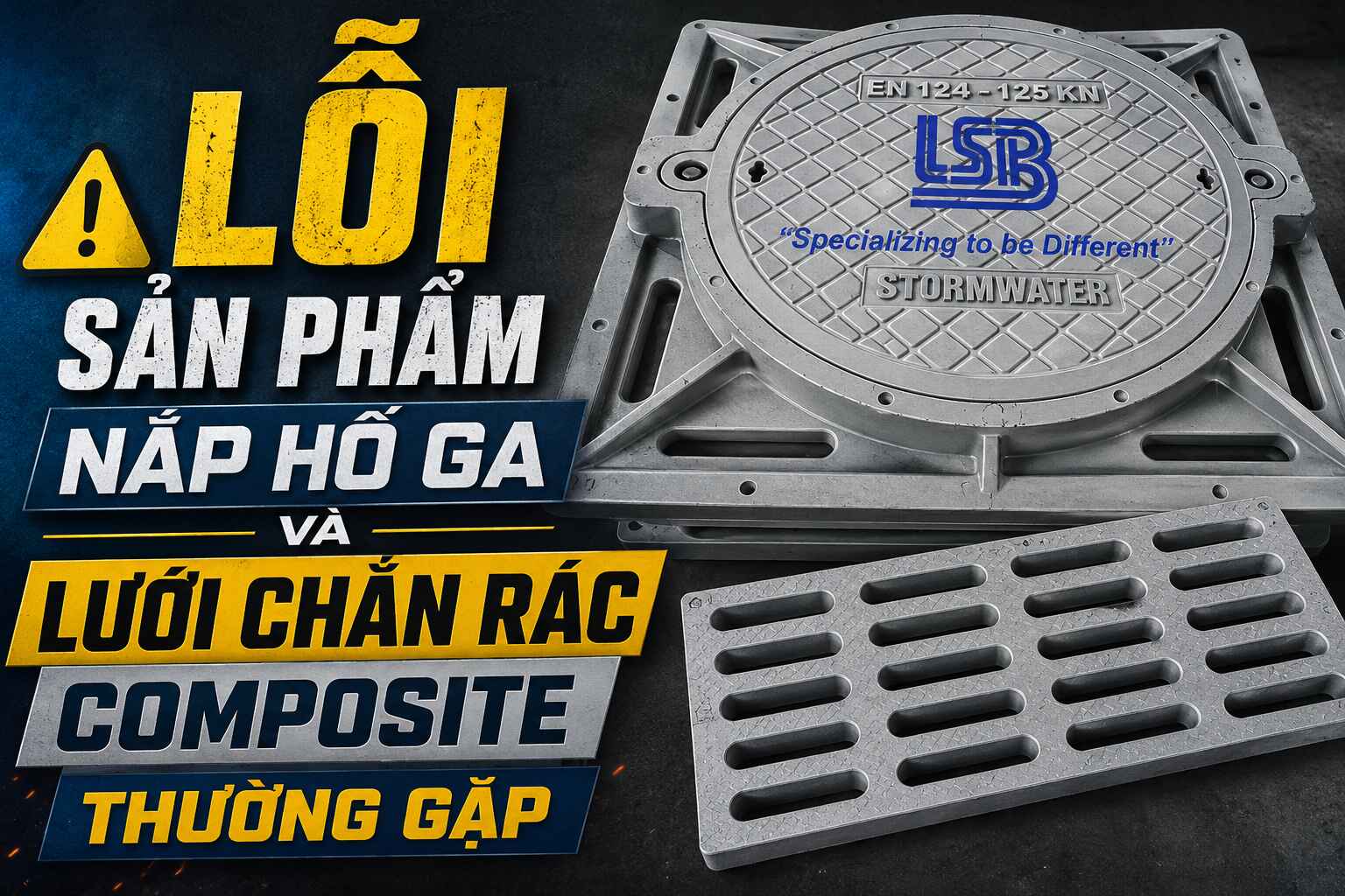 Một số lỗi sản phẩm nắp hố ga và lưới chắn rác composite hay gặp trên thị trường hiện nay.