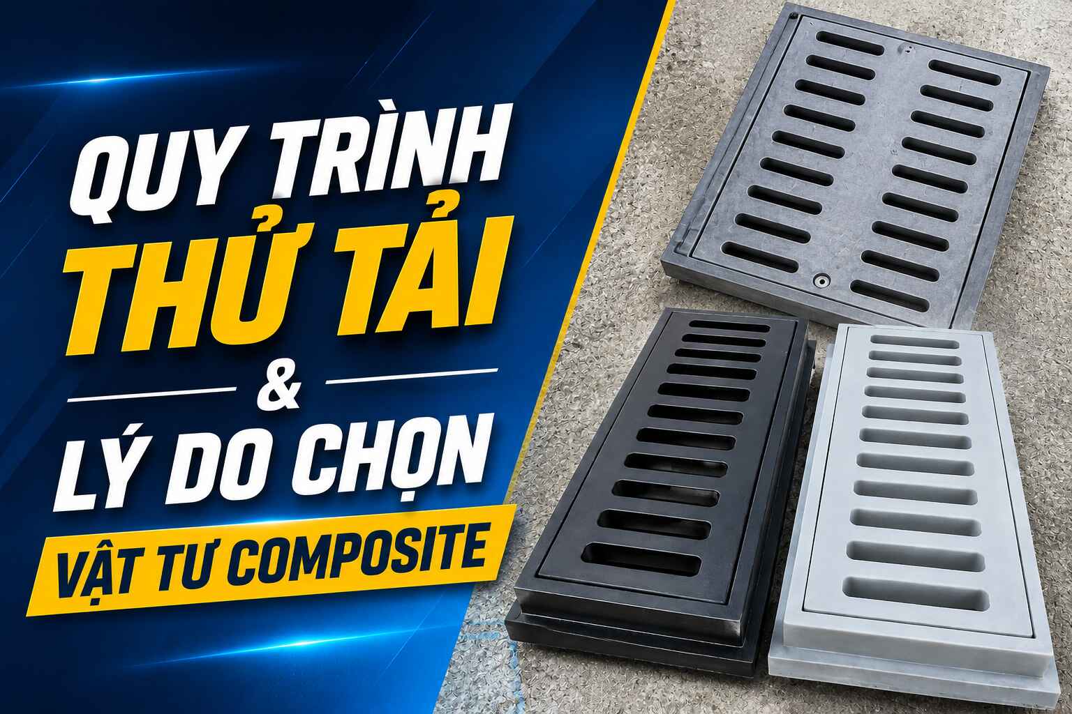 NẮP HỐ GA & LƯỚI CHẮN RÁC COMPOSITE: QUY TRÌNH THỬ TẢI VÀ LÝ DO NÊN CHỌN