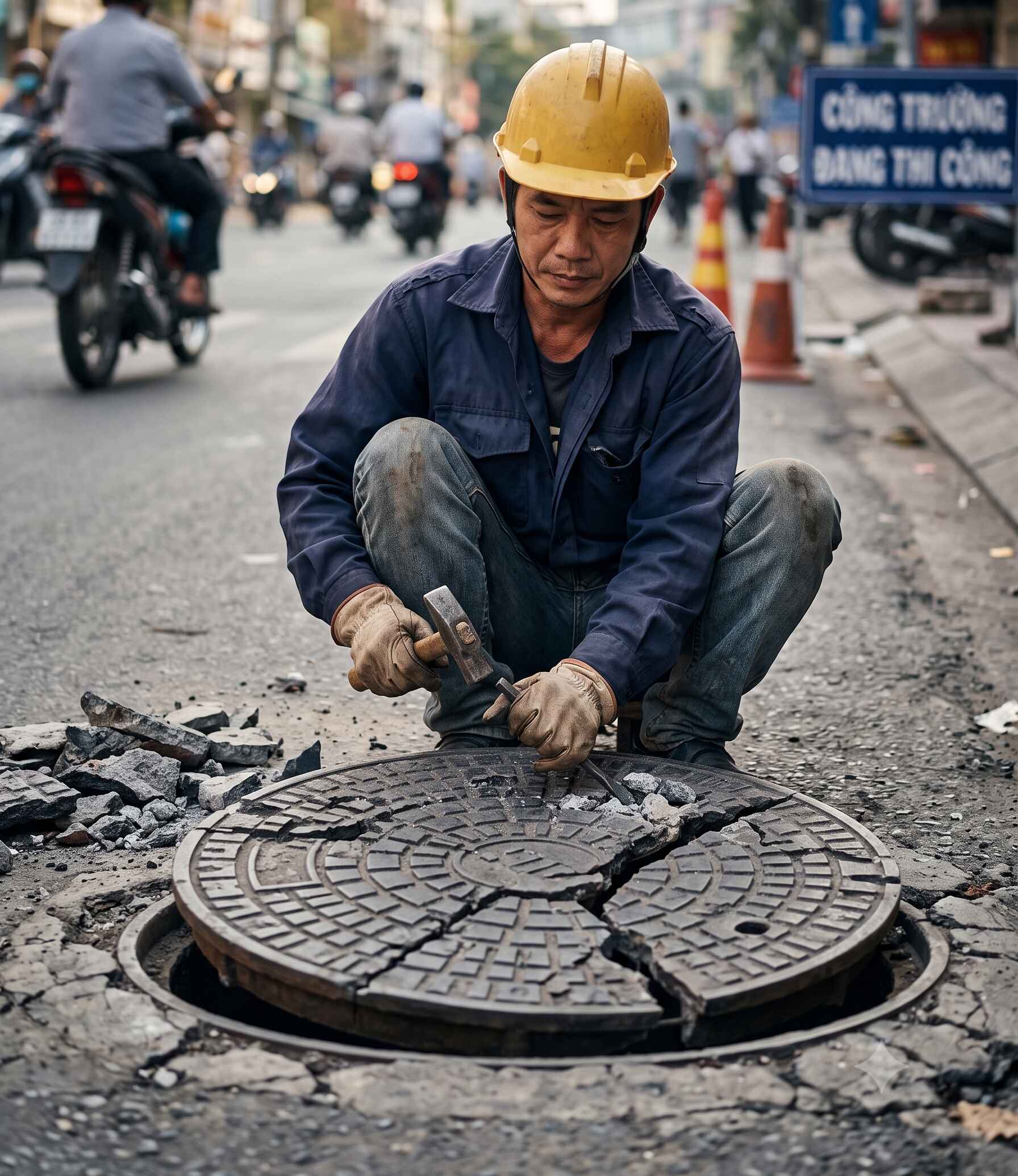 Nắp hố ga vỡ ảnh hưởng trực tiếp đến uy tín nhà thầu