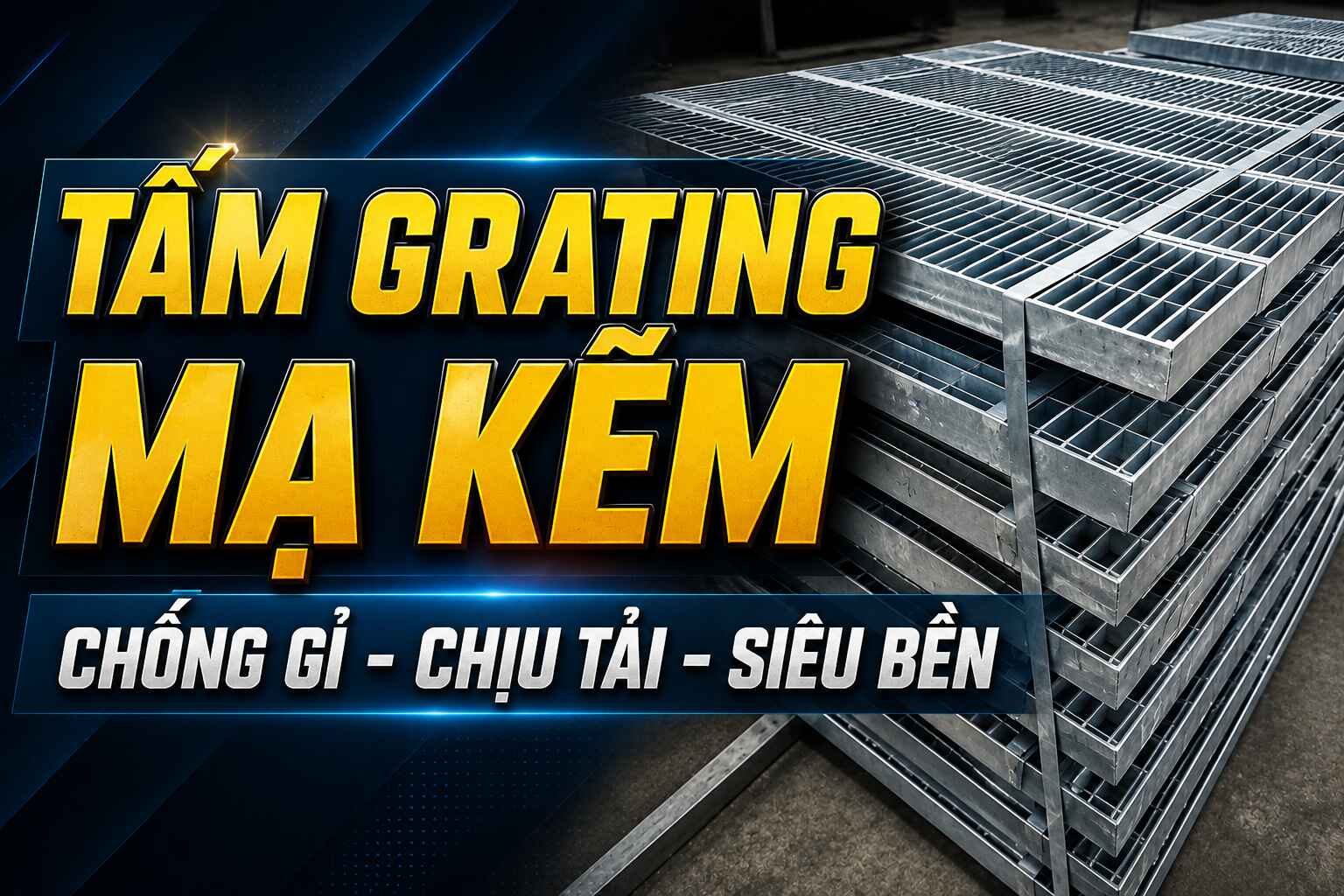 Tấm Grating Mạ Kẽm Nhúng Nóng: Chống Gỉ - Chịu Tải - Siêu Bền