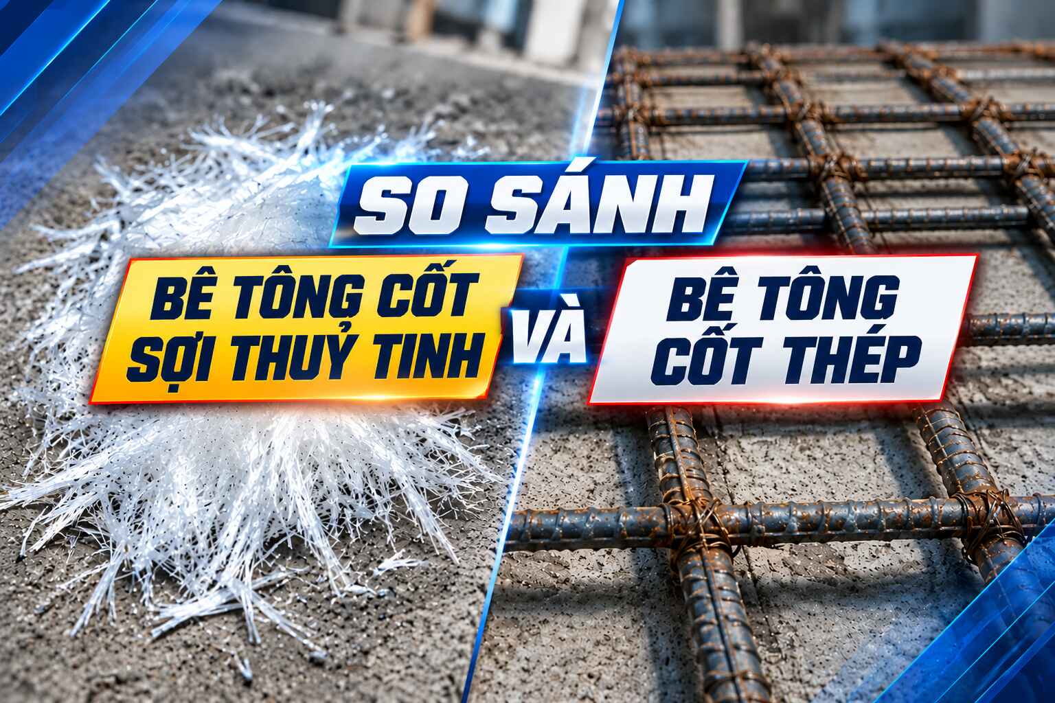 So sánh bê tông cốt sợi thuỷ tinh và bê tông cốt thép