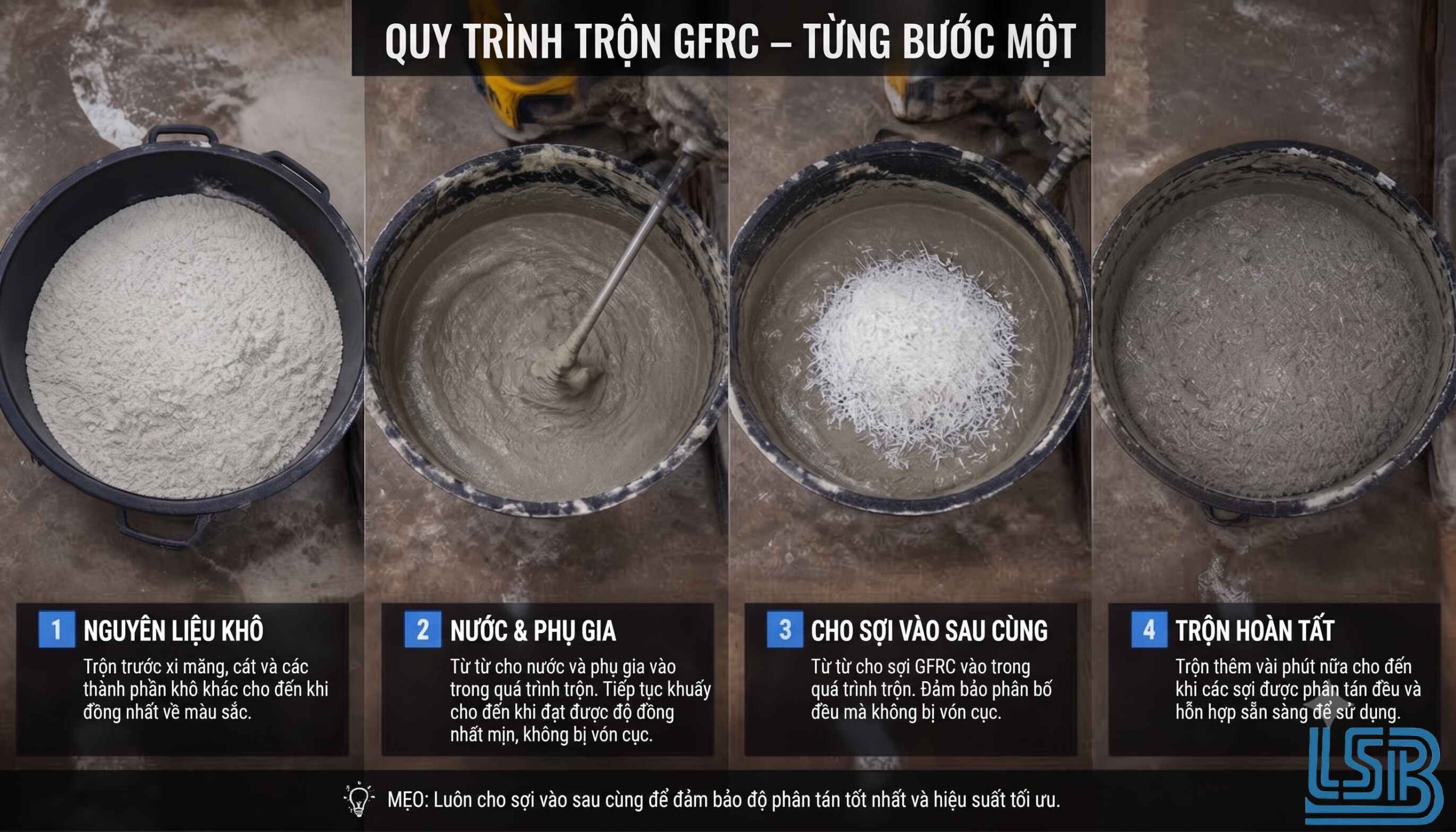 Trộn sẵn giúp sản phẩm đạt độ dày đều